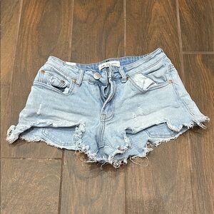 Almost Famous Distressed Light Blue Jean Shorts
